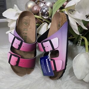 Birkenstock Arizona BS Womens Birko-Flor Sandals Ombre Pink Purple New